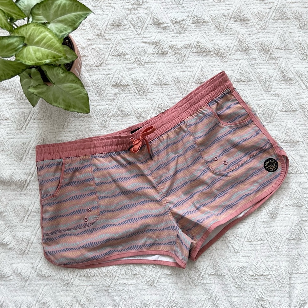 United By Blue Pink Printed Drawstring Board Shorts